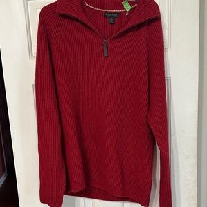 Banana Republic Red Zip Up Sweater